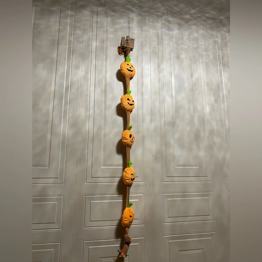 Pally Paws  Halloween Pumpkin a 🎃 Interactive  45” Rope  Dog Toy With Squeakers